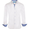 White Solid Cotton-Stretch L/S Shirt (4020) BAKLLIN-7982