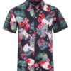 Black Floral Stretch Short-Sleeve Shirt (3760) BAKLLIN-7924