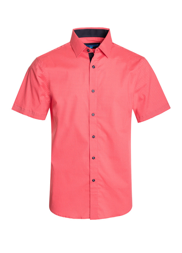 Coral Cotton Geometric Pattern Shirt 3040 BAKLLIN-7951