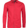 Red Solid Cotton-Stretch L/S Shirt (4030) BAKLLIN-7942