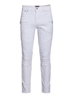 White Moto Jeans (7556) BAKLLIN-8129