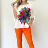 Women's Floral Top, W1000 White