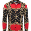Black and Red Gold Chain Design  Shirt 4411 BAKLLIN-7917